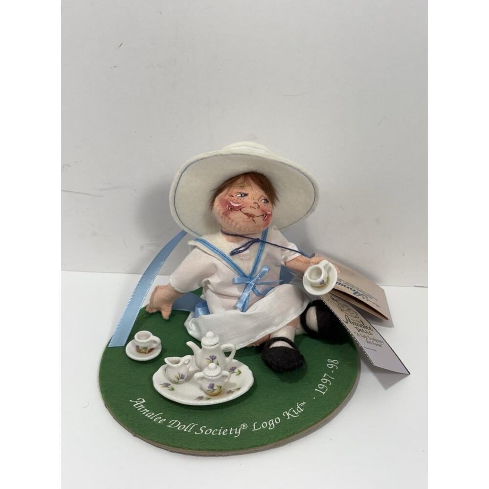 1997 1998 Annalee Doll Society‎ Logo Kid With Tags And Pin Tea Time Sailor Suit